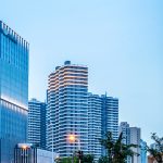 A view of some buildings in the city.