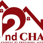 A red and black logo of the second chance.